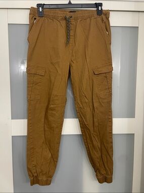 mecca Brown Men's Cargo Joggers with Drawstring Waist